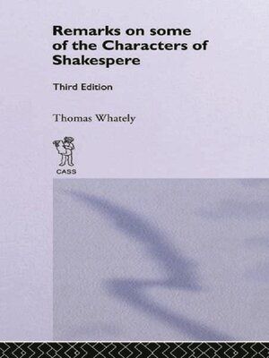 cover image of Remarks on Some of the Characters of Shakespeare